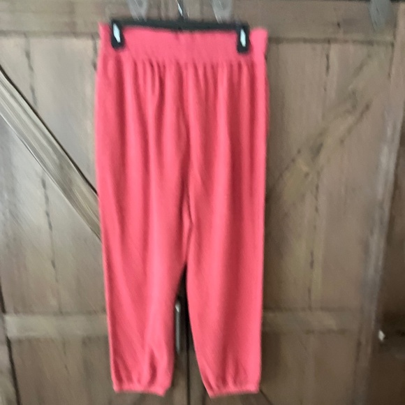 Free People Intimately Hi Rise Cozy Soft Fleece Joggers Light Red Size Large NWT - Picture 3 of 8